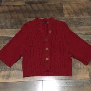 Cranberry sweater cape